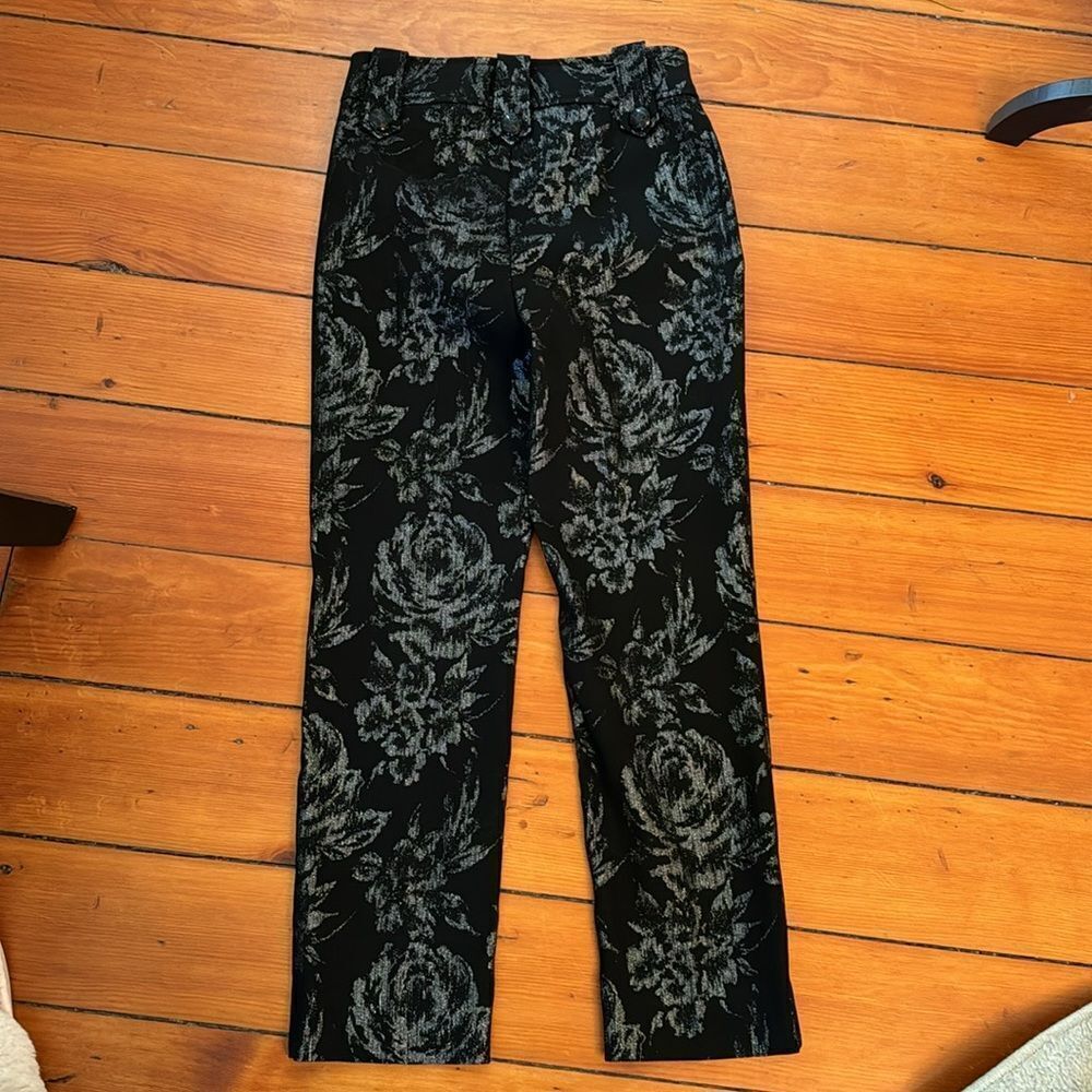 WHBM Jolie Straight Luxe Black & Silver Cigarette Pants Sz 4 LN! - Picture 8 of 14